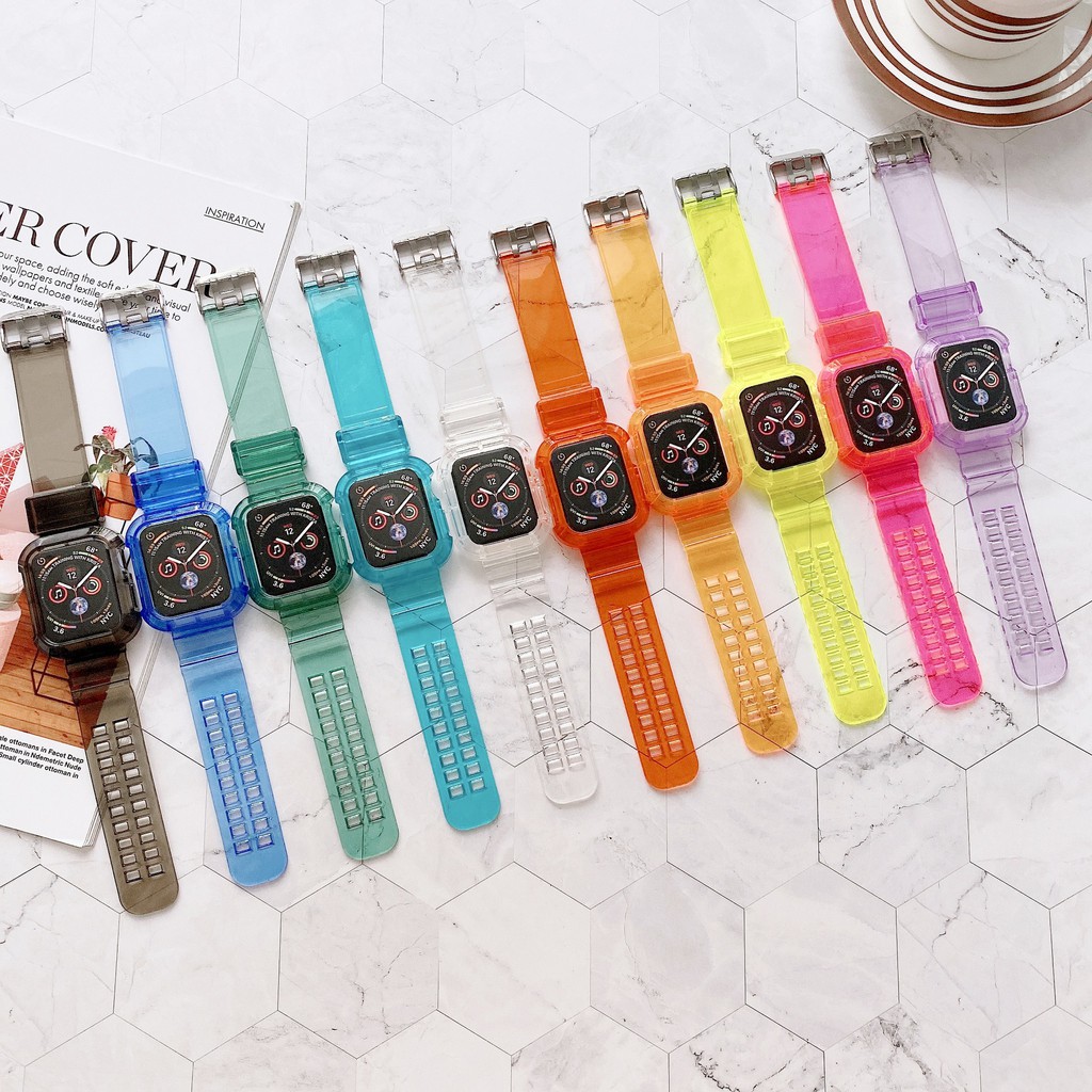 Bộ ốp và dây Apple Watch nhựa trong suốt cho đồng hồ thông minh Series 1/2/3/4/5/6/SE T500 - Phụ Kiện Việt