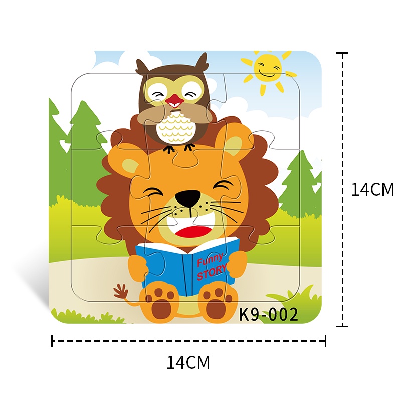 Bộ 9 Miếng Xếp Hình Động Vật Hoạt Hình Dễ Thương Cho Bé K9-001