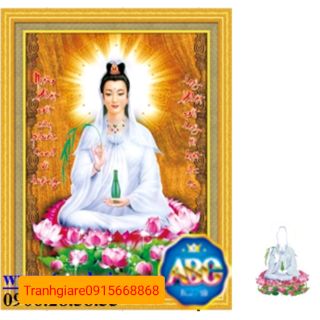 Tranh đính đá phật bà quan âm tuyệt đẹp kt 57-75cm