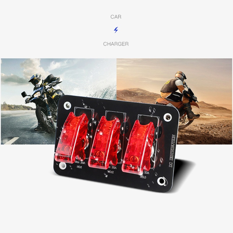 Bảng Công Tắc 12-24V Kèm Cầu Chì 20A Cho Bảng Điều Khiển Xe Hơi / Tàu Thuyền