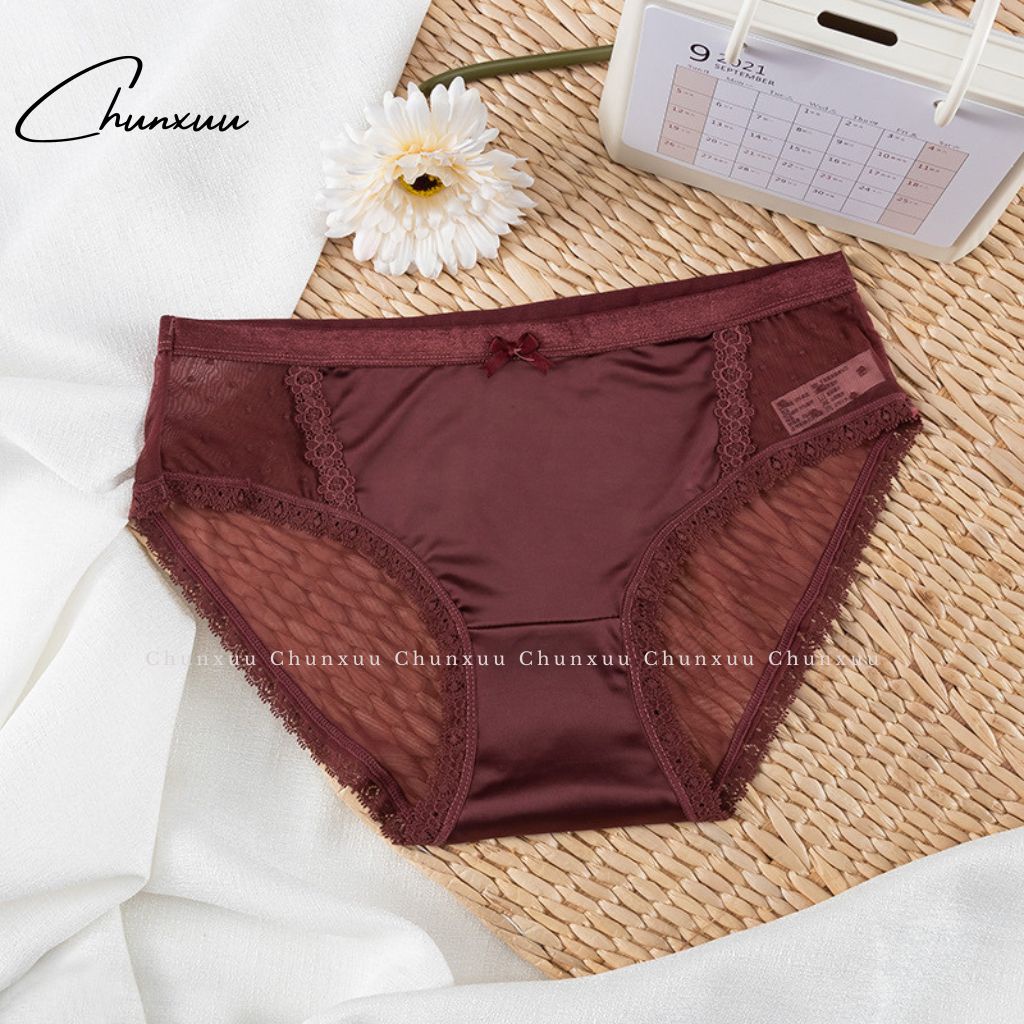 Quần lót nữ su lạnh cao cấp phối viền ren mềm mịn thoáng mát CHUNXUU - QC100