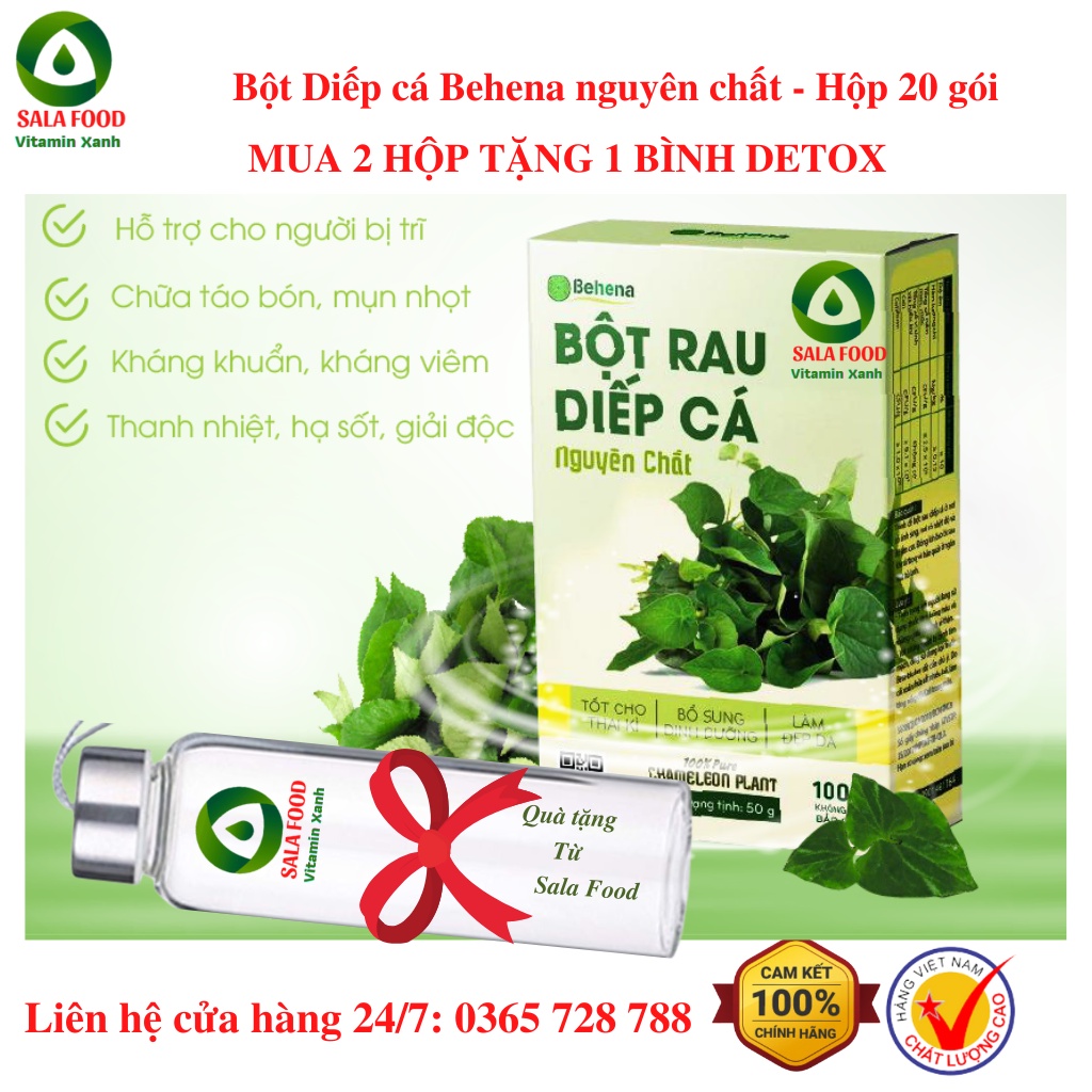 Bột diếp cá sấy lạnh nguyên chất 100%, an toàn, tiện lợi, Date mới nhất