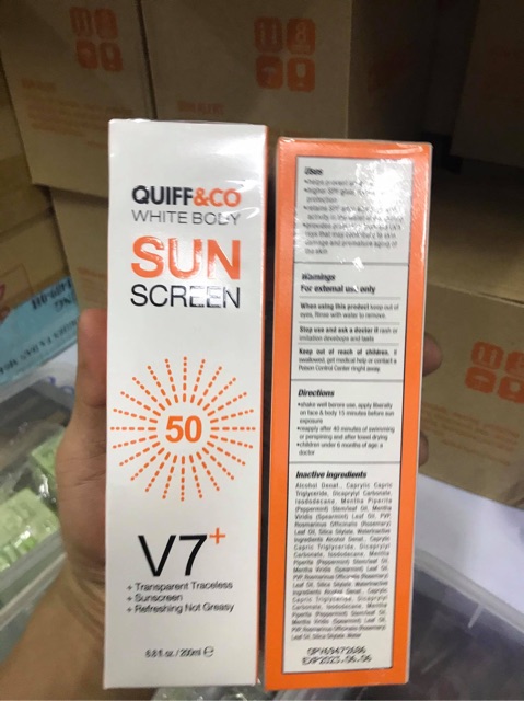 Xịt Chống Nắng Hàn Quốc Sun Screen V7(Mã 88 Mã Hàn)