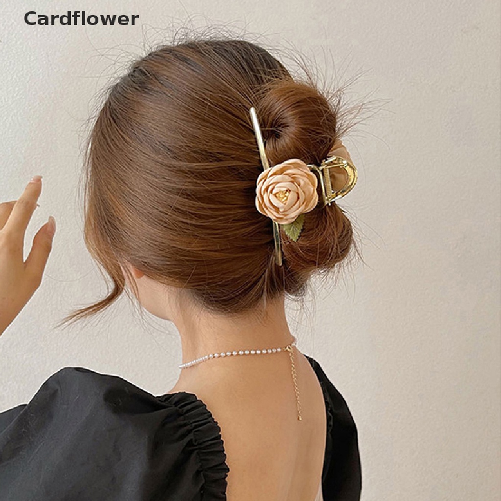&lt; Cardflower &gt; Kẹp Tóc Hình Hoa Lớn Bằng Kim Loại Phong Cách Hàn Quốc Thời Trang Mùa Hè Cá Tính
