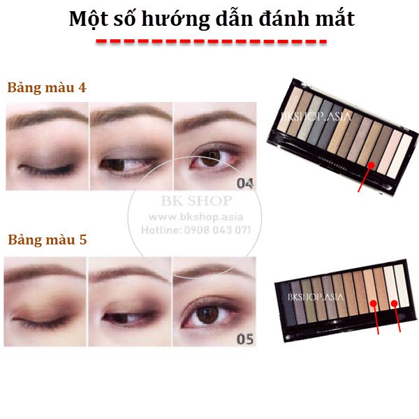 [An toàn FDA] Bảng Phấn Mắt Makeup Studio Sivanna HF202 Gồm 12 Ô Màu Lì và Ánh Nhũ