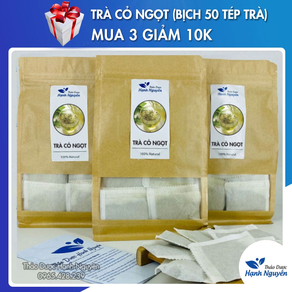 Trà cỏ ngọt túi lọc (bịch 50 túi lọc) thanh nhiệt,thải độc - Thảo dược Hạnh Nguyên
