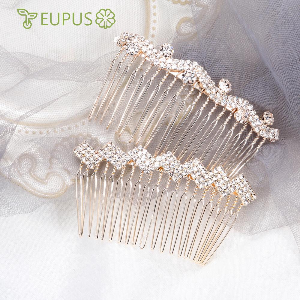 Thủ Công EUPUS|Cài Tóc Cô Dâu Đính Đá Sang Trọng|Vương Miện Cô Dâu Kẹp Tóc