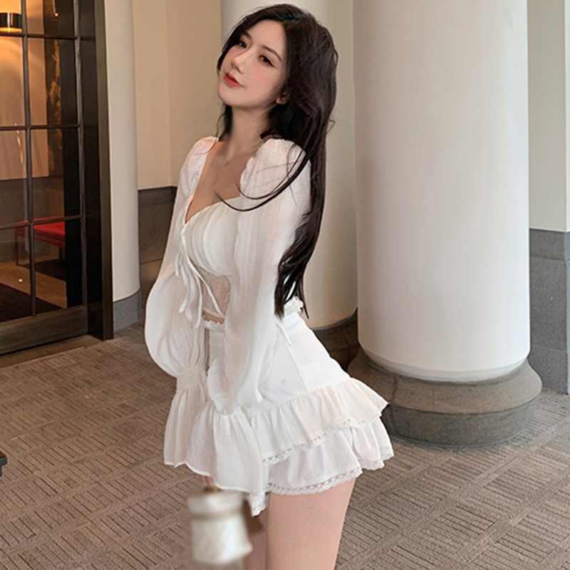Áo Croptop Dài Tay Cổ Vuông Màu Trơn Thời Trang Dành Cho Nữ