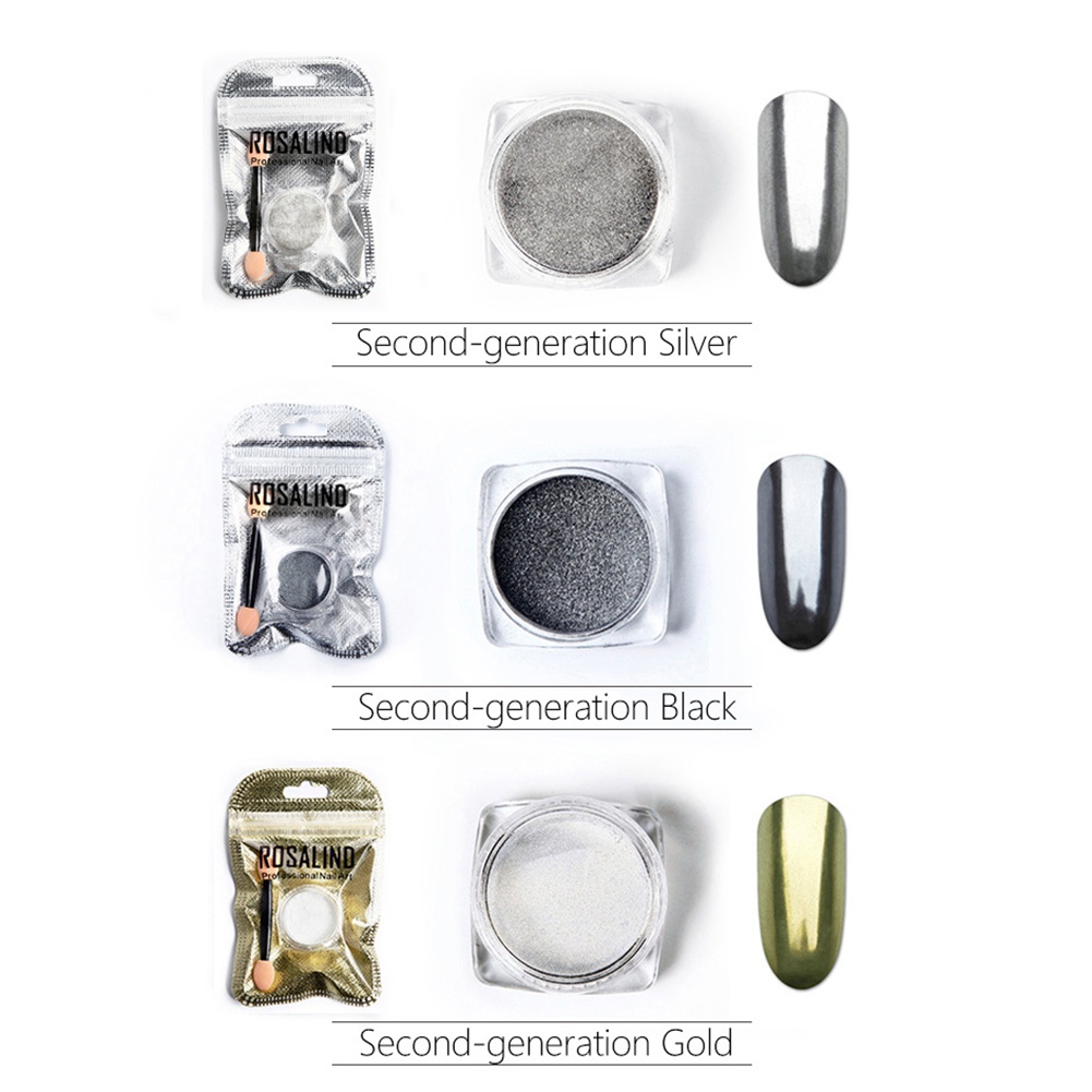 Bột Tráng Gương ROSALIND 2g Lấp Lánh Chuyên Dụng Trang Trí Móng Nghệ Thuật DIY