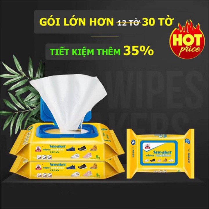 Túi Khăn Ướt Lau Giày Trắng Diệt Khuẩn, Chống Ố (Sneaker Wipes) Hương Chanh