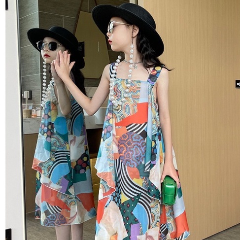 Đầm Voan Dáng Dài Phong Cách Bohemian Thời Trang Mùa Hè Hàng Mới Dành Cho Bé Gái