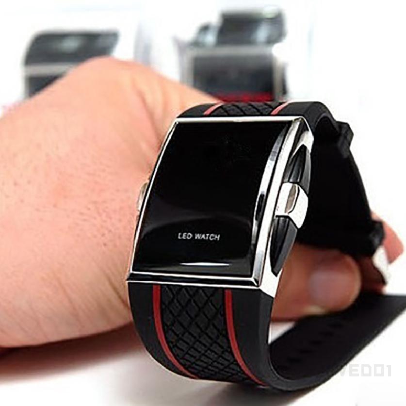 Phong cách thể thao Thanh thiếu niên mềm Silicone kỹ thuật số Đồng hồ đeo tay giải trí mỏng vuông màn hình cảm ứng LED đồng điện hồ tử