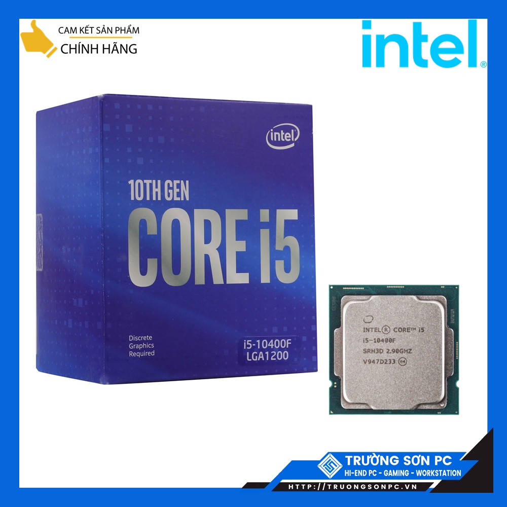 CPU Intel Core i5 10400F (2.9GHz turbo up to 4.3Ghz, 6 Cores 12 Threads, 12MB Cache, 65W) | Full Box Nhập Khẩu