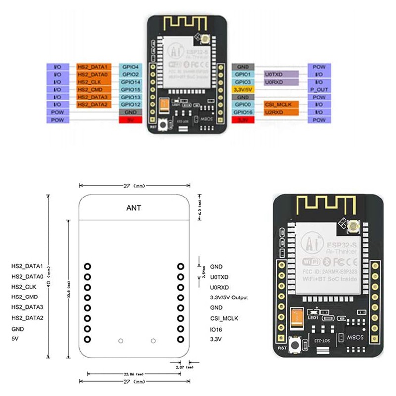 Bảng Mạch Phát Triển Wifi Bluetooth Esp32-Cam-Mb # G0Vn