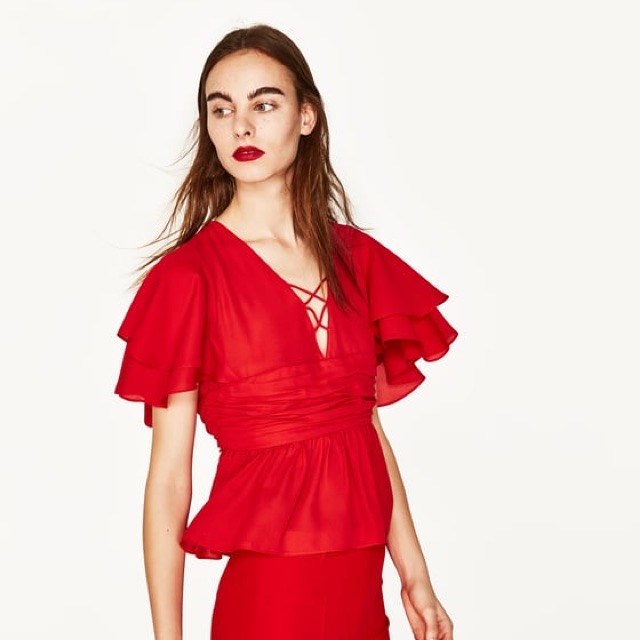 Áo zara authentic đỏ quyến rũ