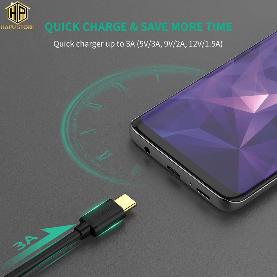 Cáp USB Type C to USB 2.0 Ugreen 30161 dài 2m chính hãng - Hapustore