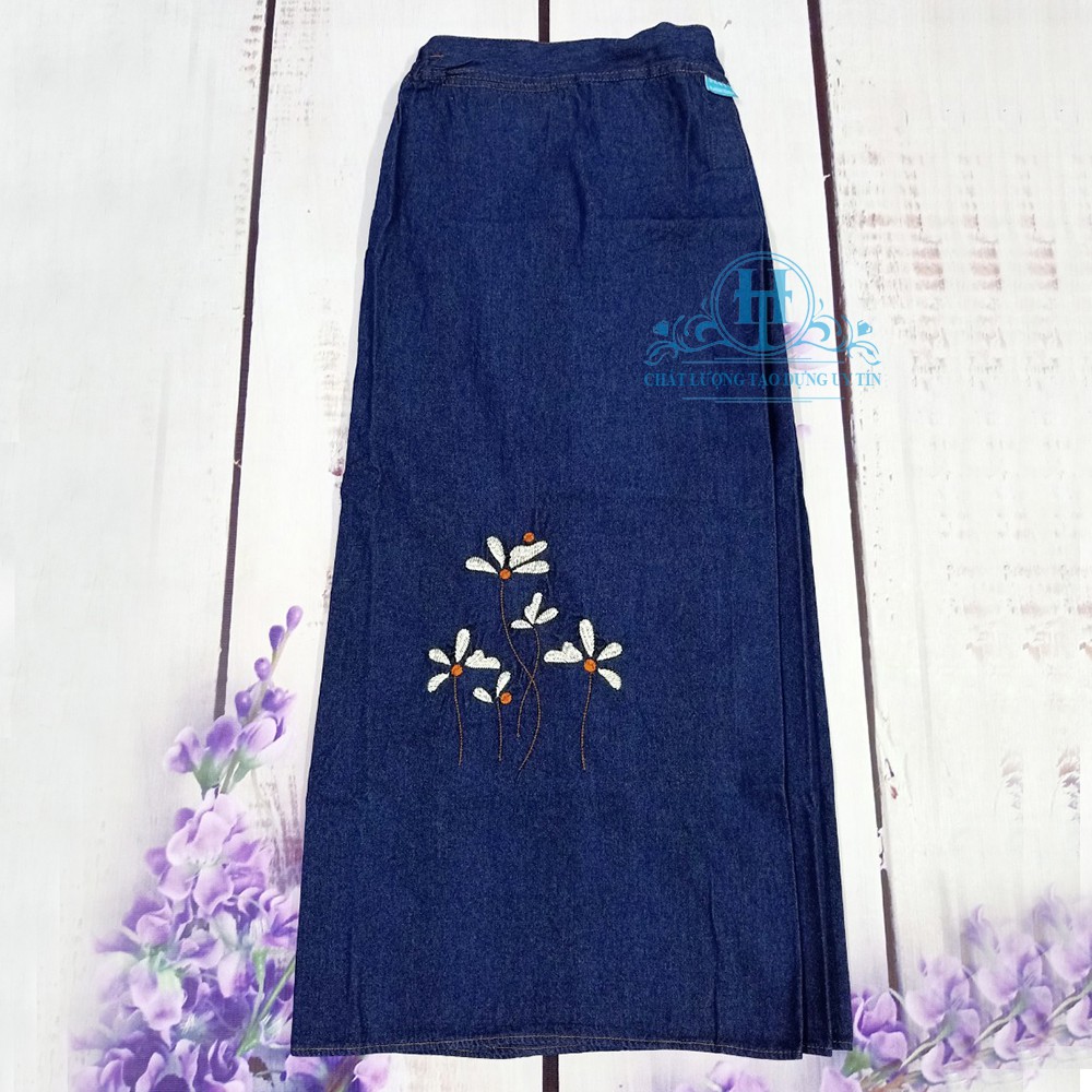 [ Không Chất Lượng  - HOÀN TIỀN ] VÁY CHỐNG NẮNG JEAN THÊU HỌA TIẾT - Váy chống nắng vải Jean mềm chống tia UV 100% | BigBuy360 - bigbuy360.vn