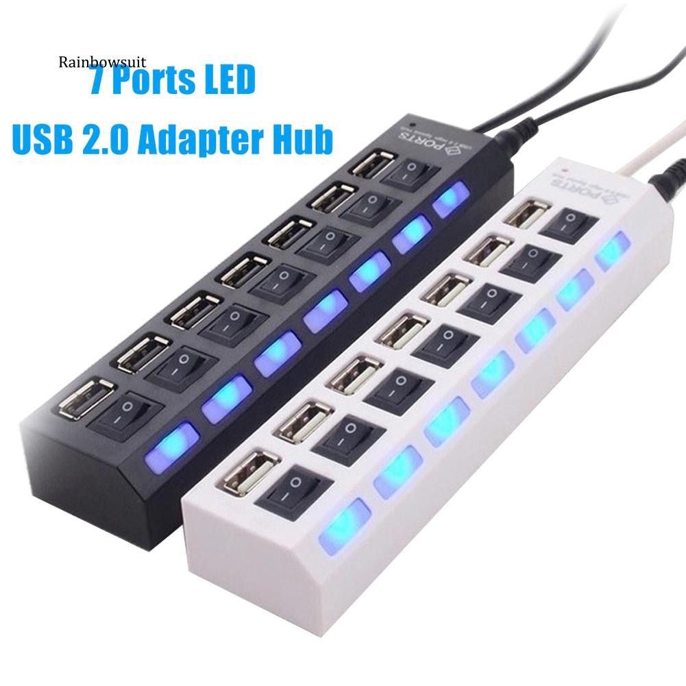 Bộ chia 7 cổng USB 2.0 có đèn báo hiệu LED