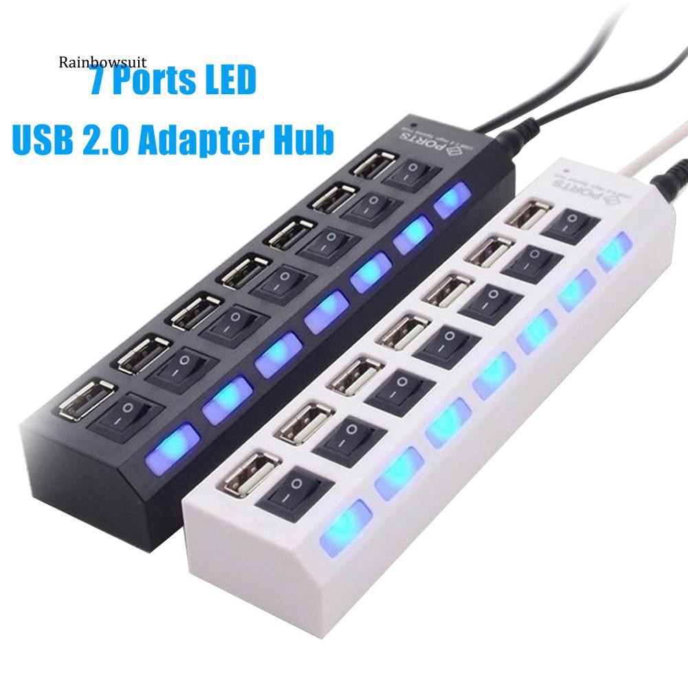 Bộ chia 7 cổng USB 2.0 có đèn LED báo hiệu