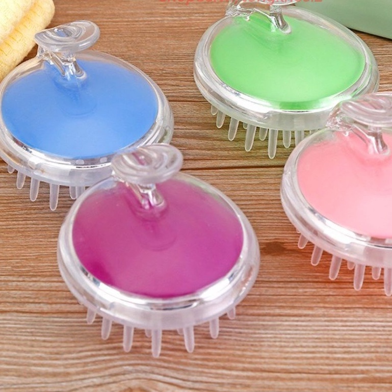 Lược Gội Đầu Massage Gai Silicon - Bàn chải gội đầu kích thích mọc tóc GC02