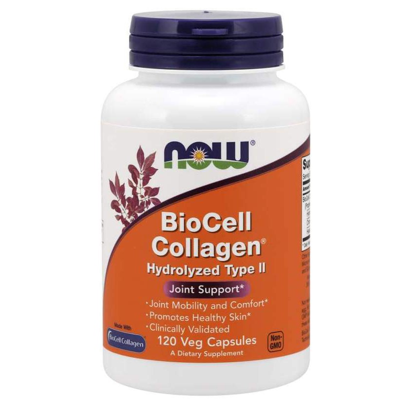 Thực Phẩm Bổ Sung Collagen Type II Giúp Hỗ Trợ Sức Khỏe Xương Khớp & Làm Đẹp Da NOW - BIOCELL COLLAGEN Chai 120 viên