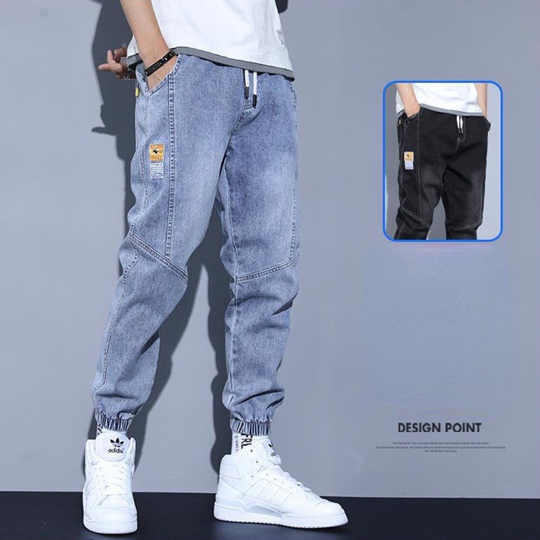 Quần Jean Nam Có Dây Rút Quần Lưng Thun