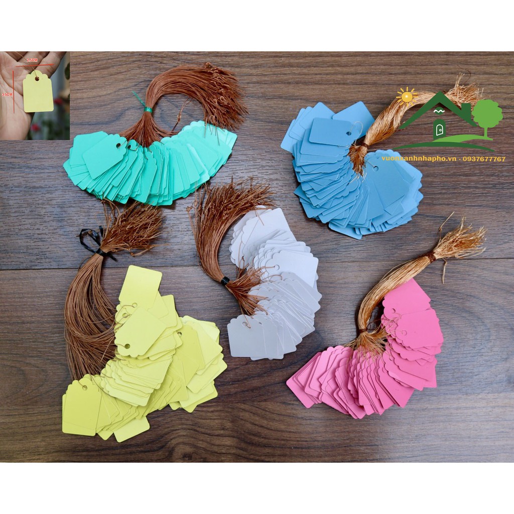 Set 100 Thẻ Treo Màu Bằng Nhựa Đánh Dấu Cây Trồng Name Tag 3.5*2.5cm