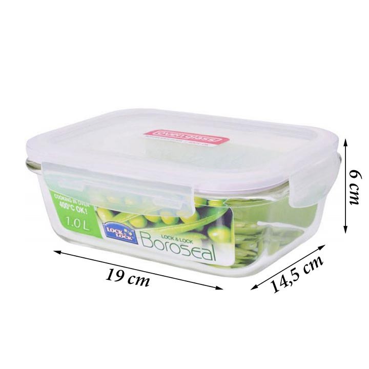 Hộp thủy tinh hình chữ nhật Lock&Lock LLG445-1L