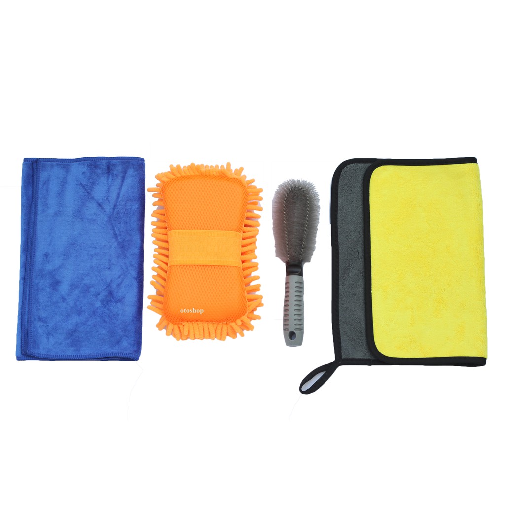 Bộ dụng cụ 4 món rửa xe chăm sóc xe,màu ngẫu nhiên OTOS-CX01