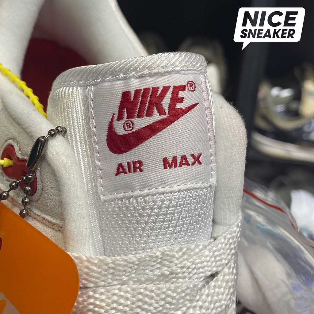 Giày nike air max 1 OG Anniversary Red (2017/2018 restock pair) - White/red phiên bản high quality | Nice Sneaker .