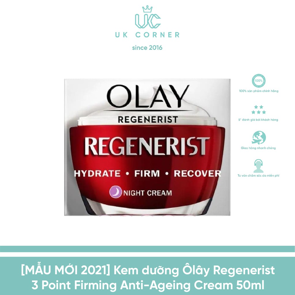 [Vỏ móp do VC] OLAY UK - Anh Quốc phân phối Kem dưỡng olay regenerist 3 point firming anti-ageing cream 50m
