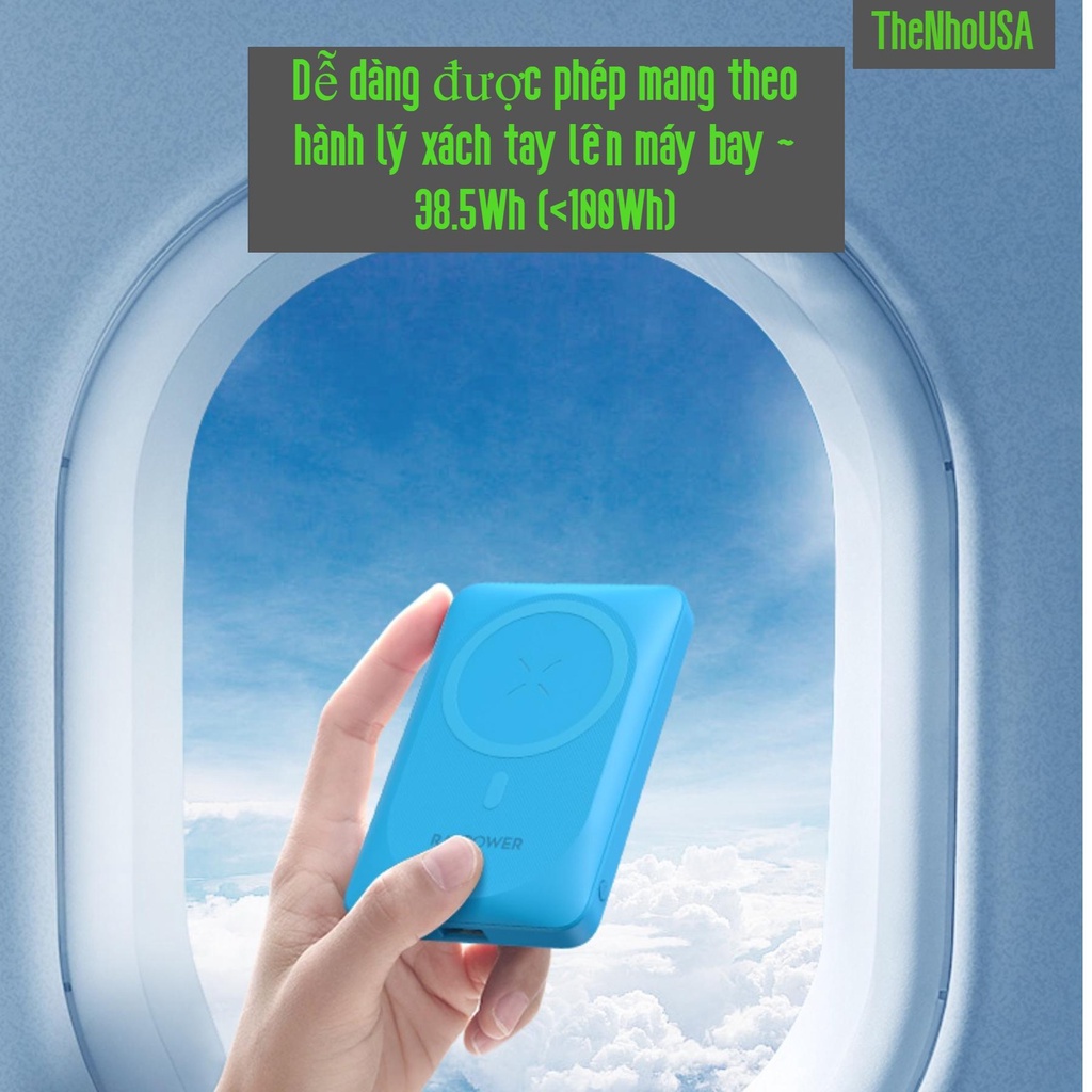 Pin dự phòng không dây RAVPower Magnetic Wireless Powerbank PD/PPS/QC - RP - PB1212 Magsafe 10.000mAh