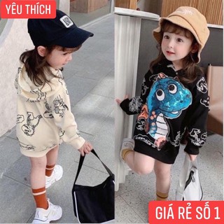 Áo hoodie kim sa khủng long cho bé gái ☘️