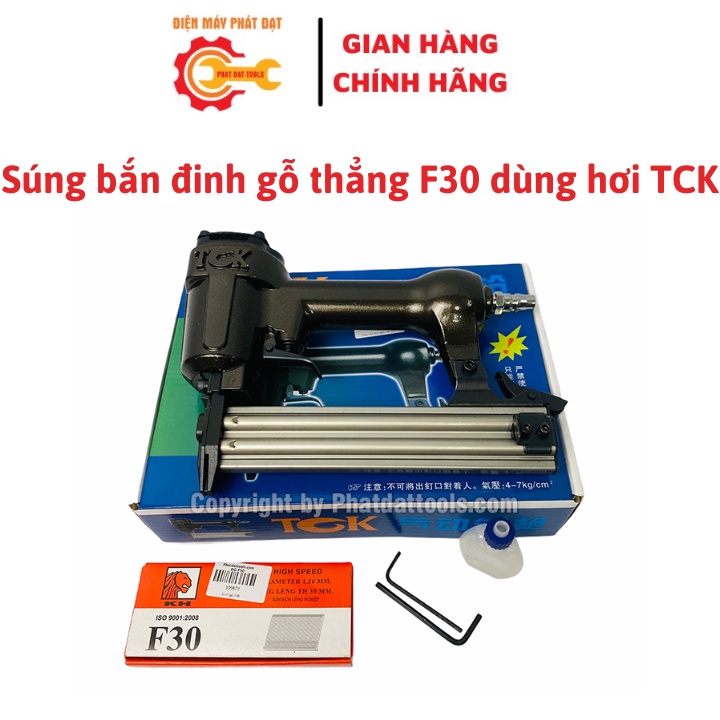 Súng Bắn Đinh Gỗ Thẳng Dùng Hơi F30 TCK-Tặng Kèm Hộp 5000 Đinh F30-Bảo Hành 6 Tháng