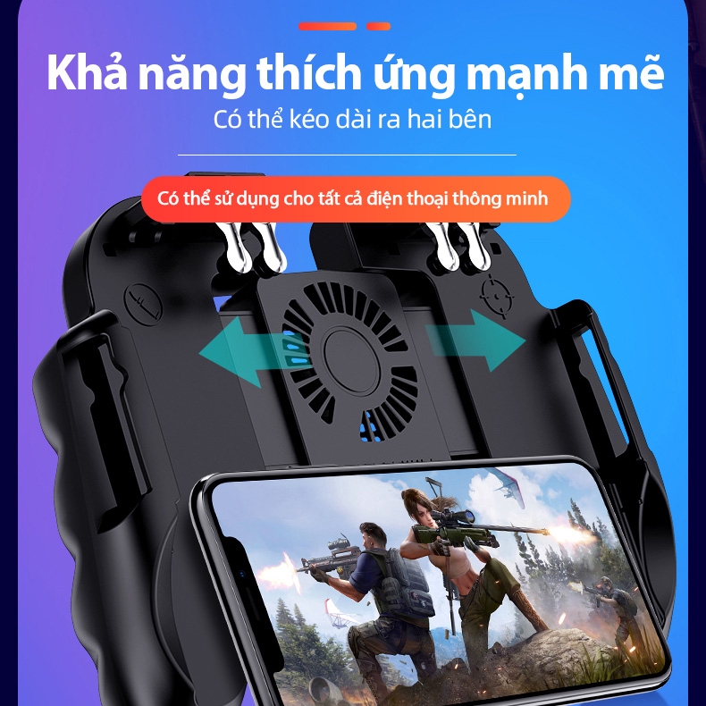 Tay cầm hỗ trợ chơi game PUBG với 6 nút điều khiển tiện dụng cho điện thoại | BigBuy360 - bigbuy360.vn