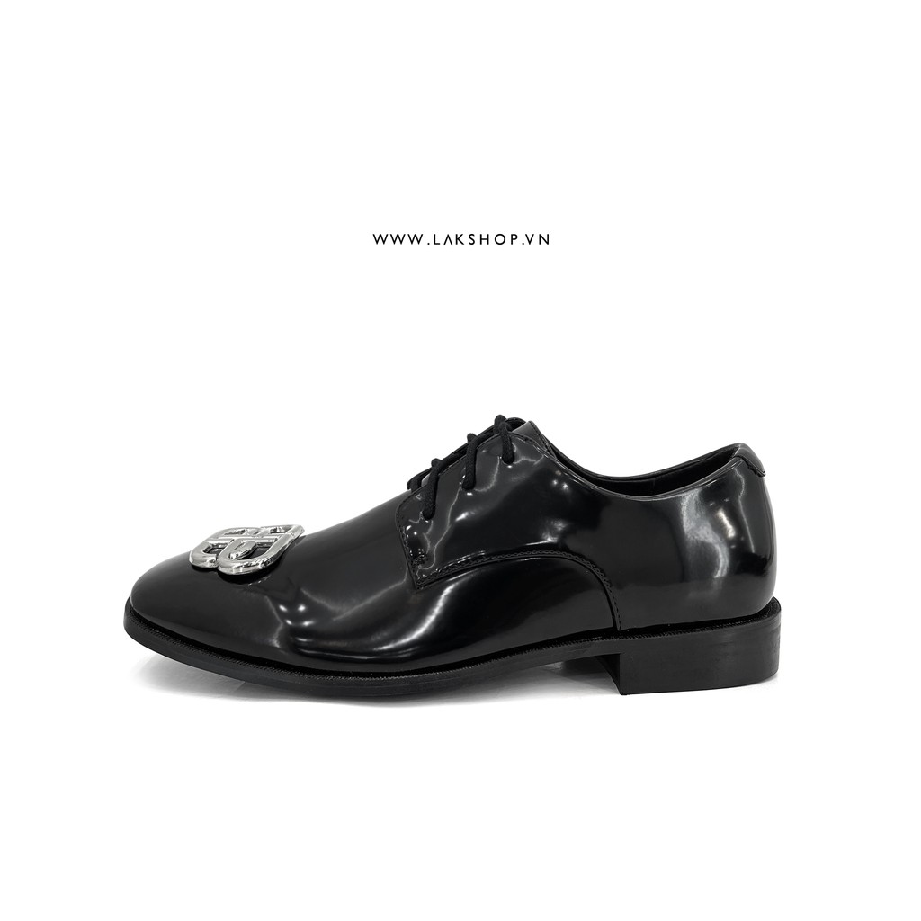 Giày nam 3lenciaga Rim BB-Logo Square-toe Leather Derby