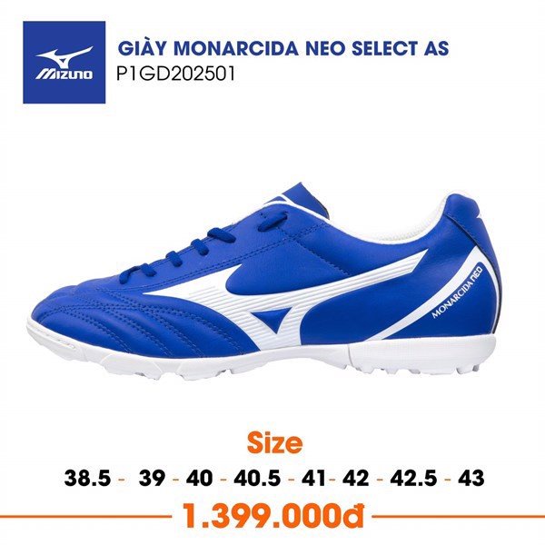 Giày Mizuno Monarcida Neo Select As Màu Xanh Biển Trắng - P1GD202501
