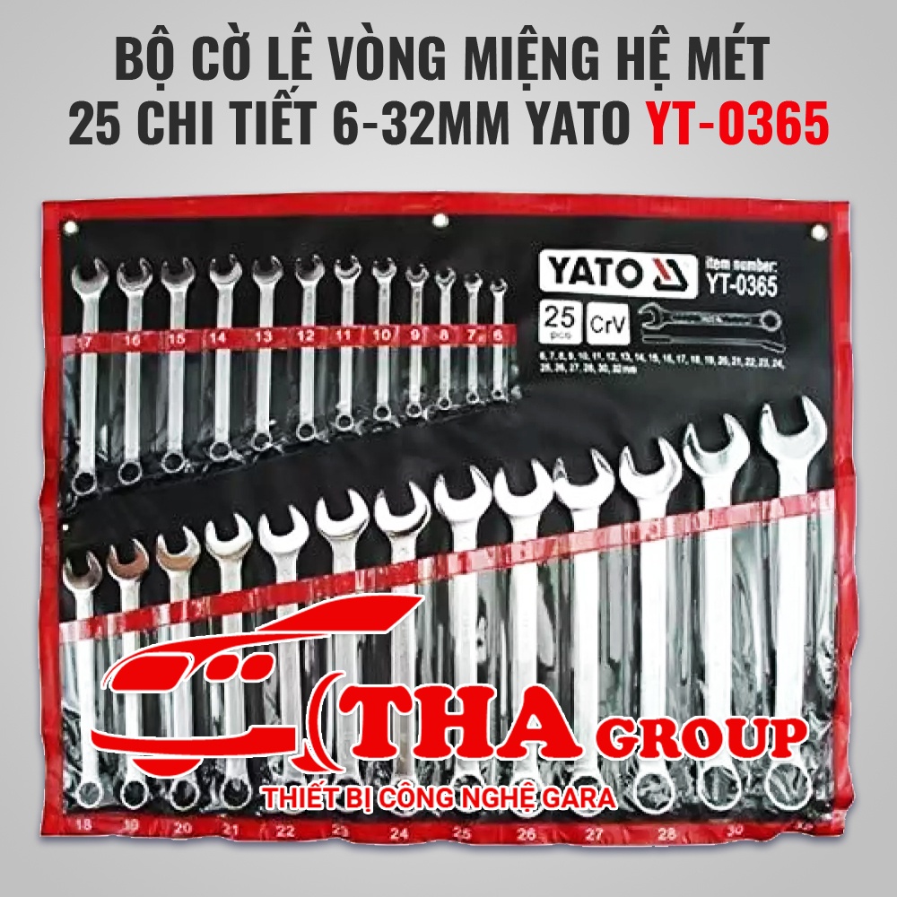 BỘ CỜ LÊ VÒNG MIỆNG HỆ MÉT 25 CHI TIẾT 6-32MM YATO YT-0365