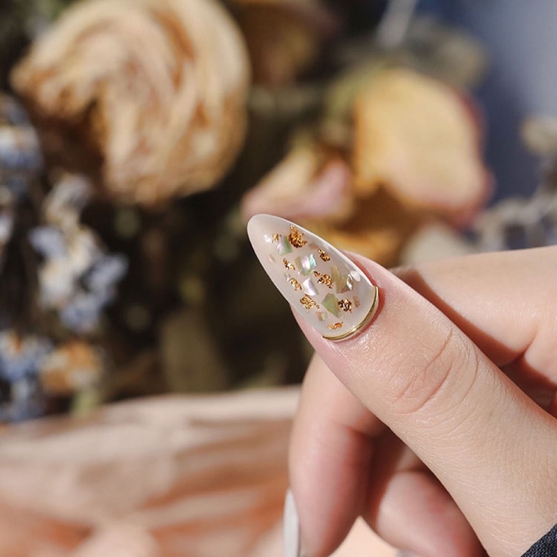 Phụ kiện Xà cừ trắng siêu mỏng trang trí nail hủ 10g