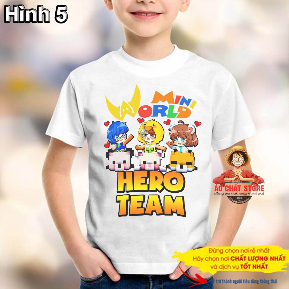 (VIDEO + ẢNH THẬT) BST Áo Hero Team Mini World Đẹp | Áo Thun Mini World Toàn Thành Viên Hero Team Among Us Trẻ Em MC6 | BigBuy360 - bigbuy360.vn