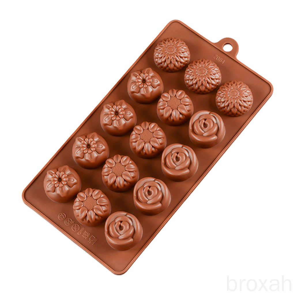Khuôn Silicone Làm Đá 15 Ô Hình Bông Hoa