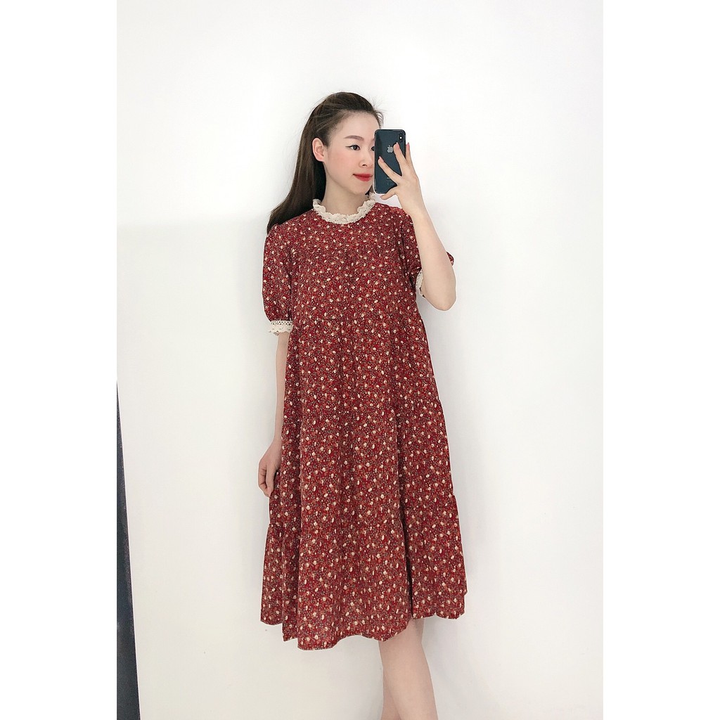 [Mã FATHANG5 giảm 10K đơn 50K] VÁY DÁNG SUÔNG HOA NHÍ PHỐI REN CỔ TAY ( ẢNH THẬT + VIDEO ) | BigBuy360 - bigbuy360.vn