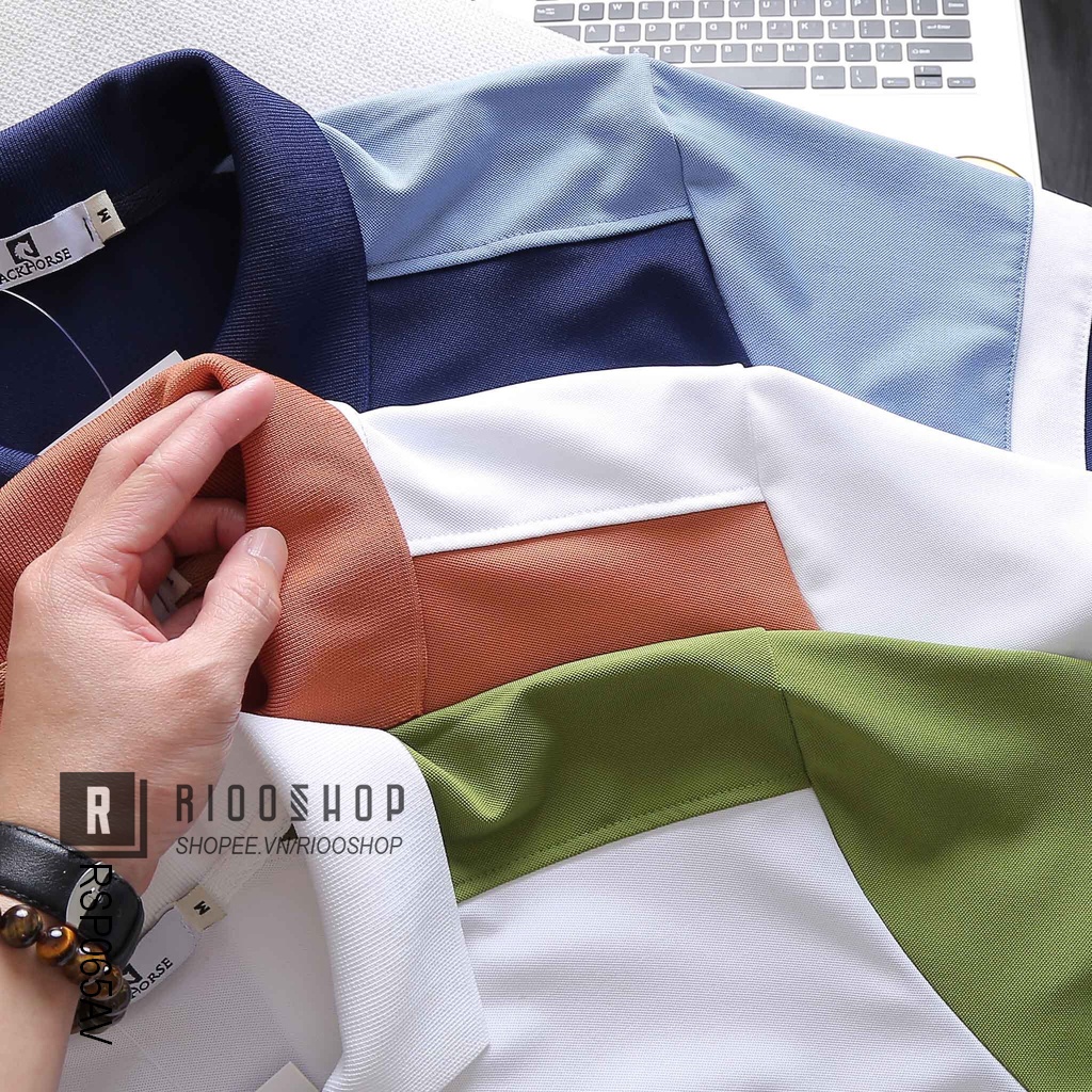 Áo polo form rộng nam, áo phông nam có cổ polo đẹp tay ngắn có size lớn big size phối 2 màu PH RSP065AV Riooshop | BigBuy360 - bigbuy360.vn
