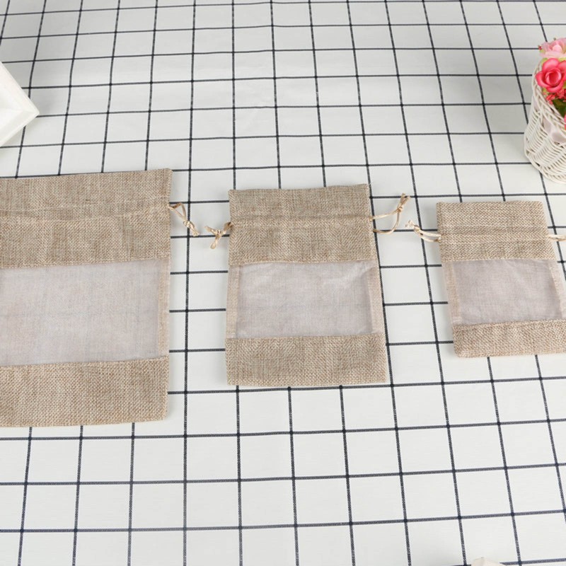 Túi vải bố lanh dây rút đựng đồ dùng mỹ phẩm đa dụng