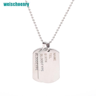 Dây Chuyền Thép Không Gỉ Mặt Thẻ Tên Phong Cách Quân Đội Cho Nam