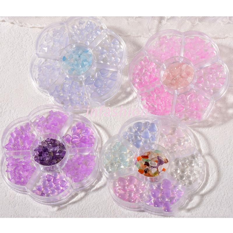Hạt Nhựa Resin Hình Gấu/Trái Tim/Nơ 3D Trang Trí Móng Tay