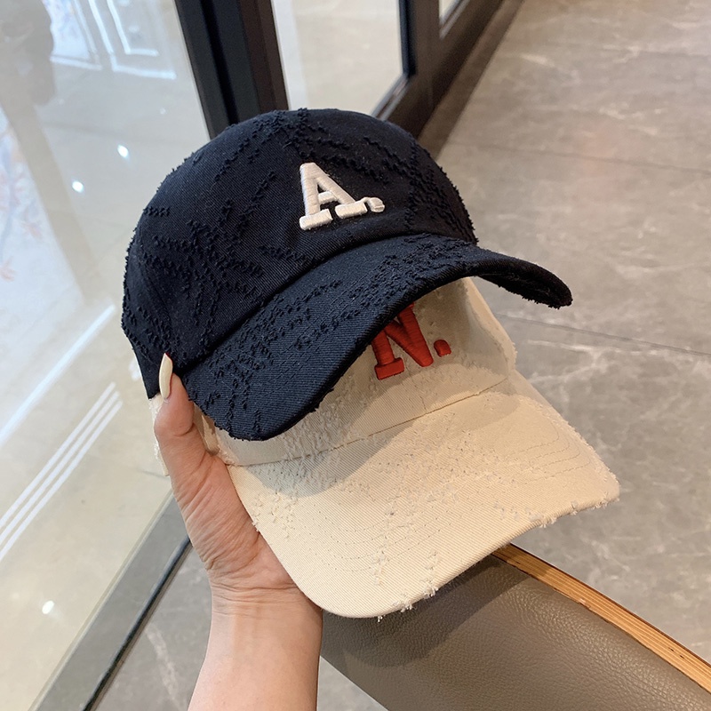 Mũ lưỡi trai chống nắng vành cong in chữ phong cách cổ điển thời trang mùa hè cho nam nữ