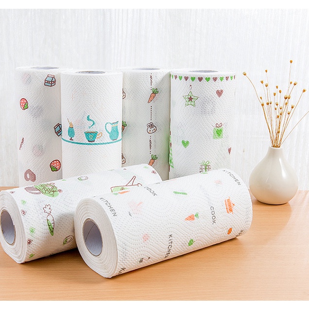 Cuộn 220 tờ khăn giấy lau đa năng, Khăn giấy lau bếp 2 mặt siêu thấm hút
