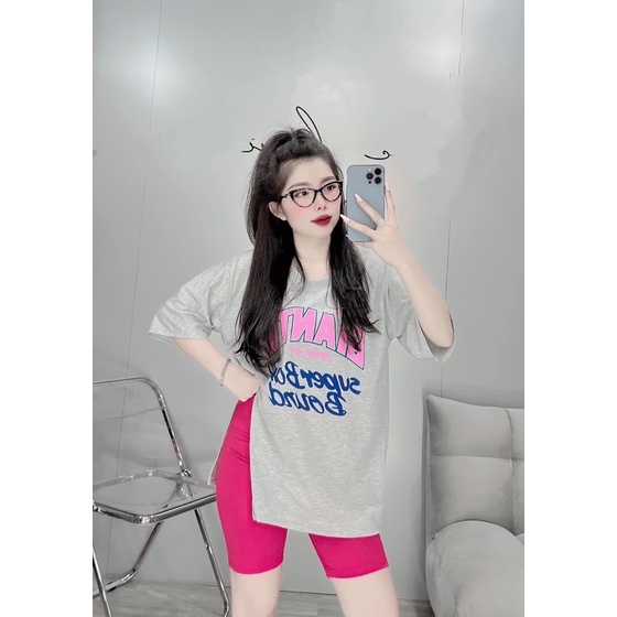 Set ngố áo vạt dài xẻ tà hai màu vải đẹp giá rẻ