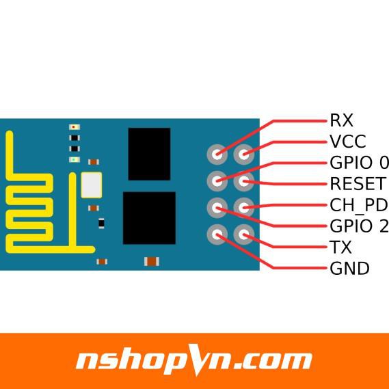 Mạch thu phát wifi ESP8266 uart ESP-01S